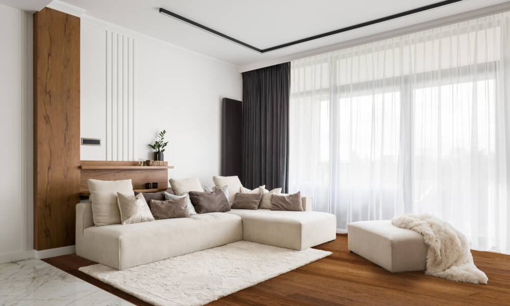 Plancher de bois installé dans un salon
